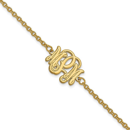 Vergoldet Sterlingsilber /gold Geätzt Monogramm Armband
