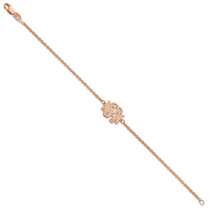 Roségoldbeschichtet Sterlingsilber /rose Geätzt Monogramm Armband