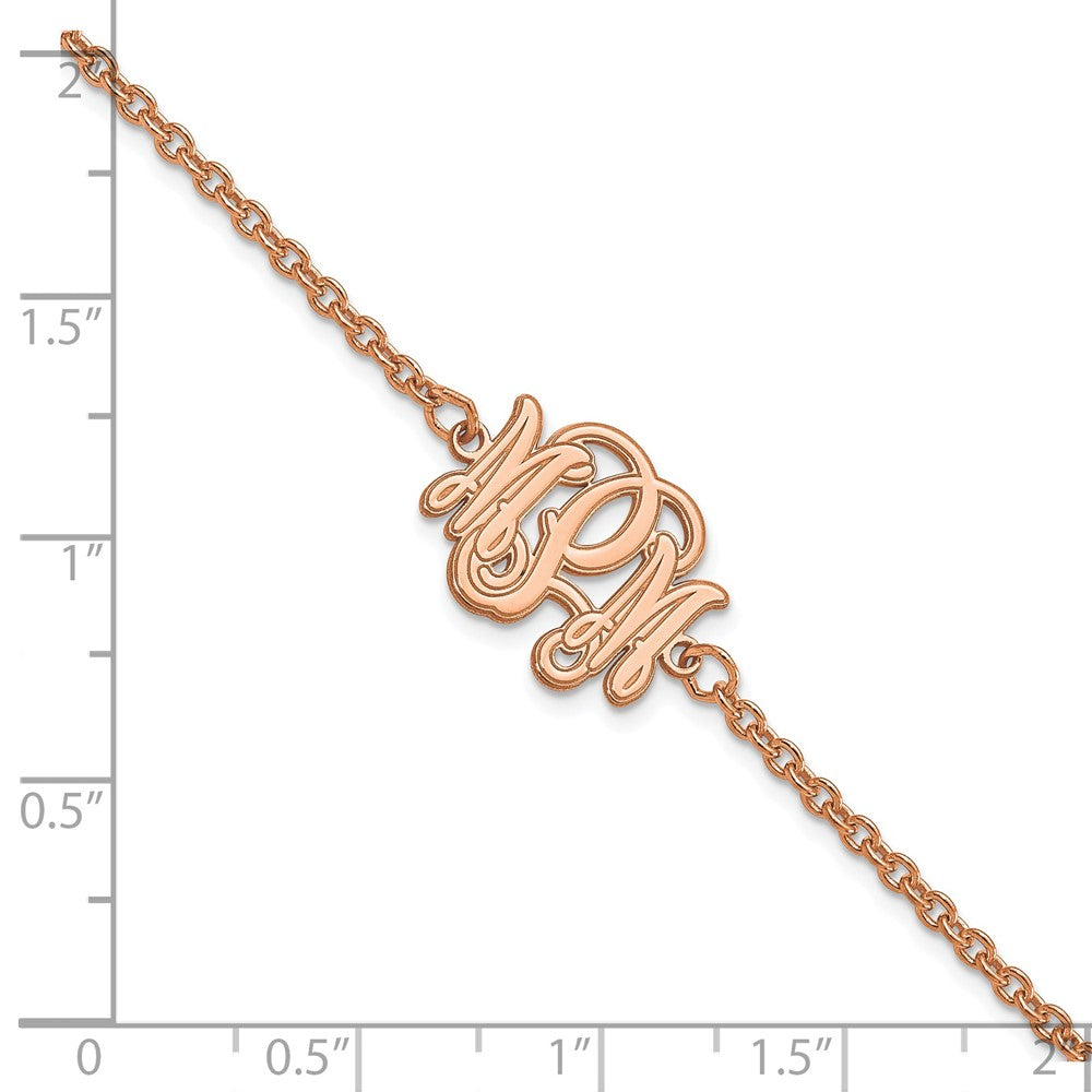 Roségoldbeschichtet Sterlingsilber /rose Geätzt Monogramm Armband