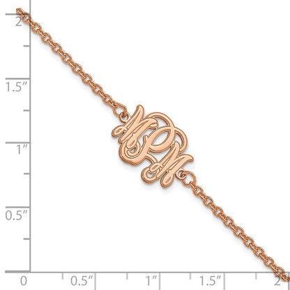 Roségoldbeschichtet Sterlingsilber /rose Geätzt Monogramm Armband