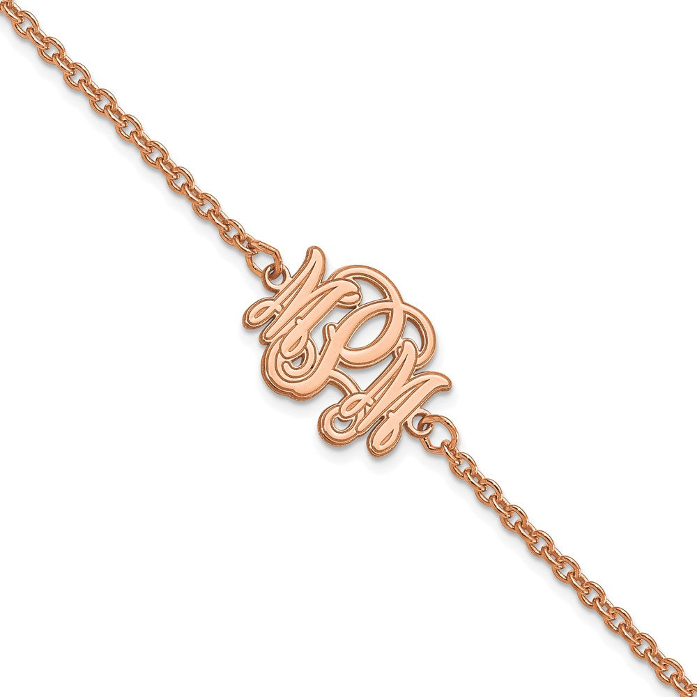 Roségoldbeschichtet Sterlingsilber /rose Geätzt Monogramm Armband