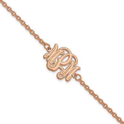 Roségoldbeschichtet Sterlingsilber /rose Geätzt Monogramm Armband