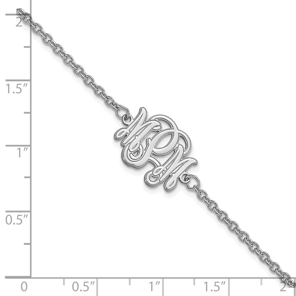 Sterlingsilber Silber/rhodiniert Geätzt Monogramm Armband