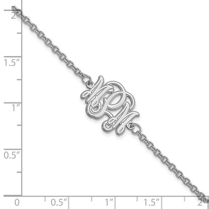 Sterlingsilber Silber/rhodiniert Geätzt Monogramm Armband