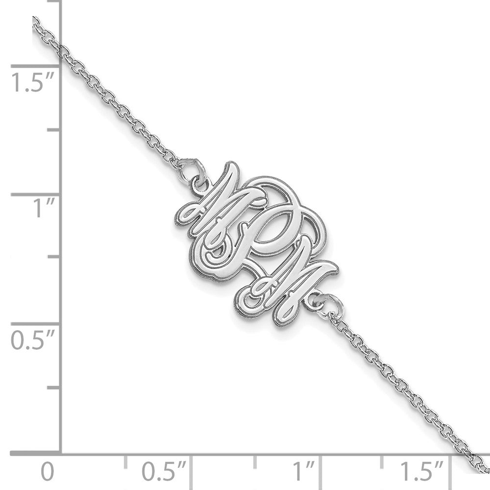 14K Weißgold Geätzt Monogramm Armband