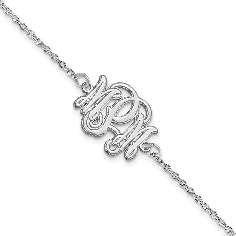 14K Weißgold Geätzt Monogramm Armband