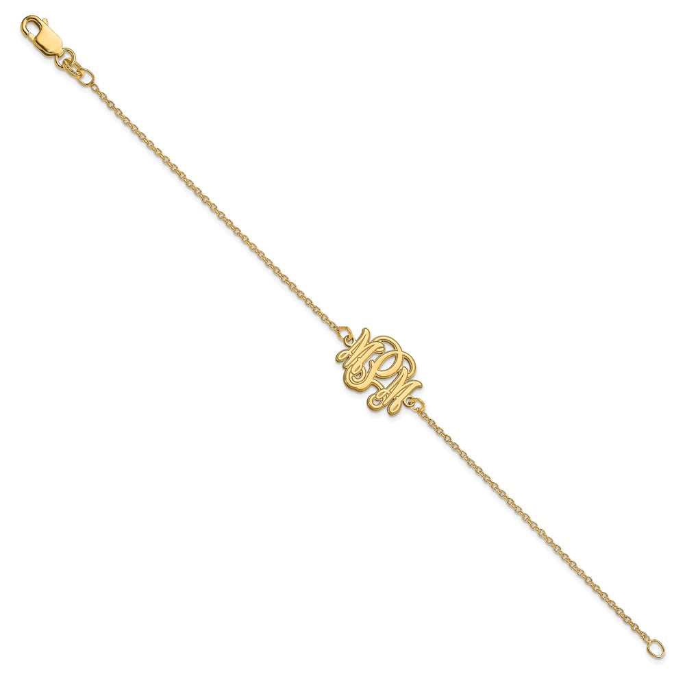 14K Gelbgold Geätzt Monogramm Armband