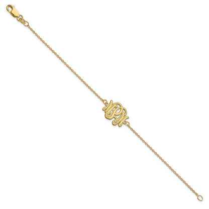 14K Gelbgold Geätzt Monogramm Armband