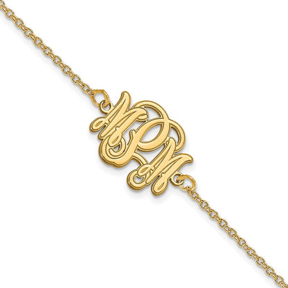 14K Gelbgold Geätzt Monogramm Armband