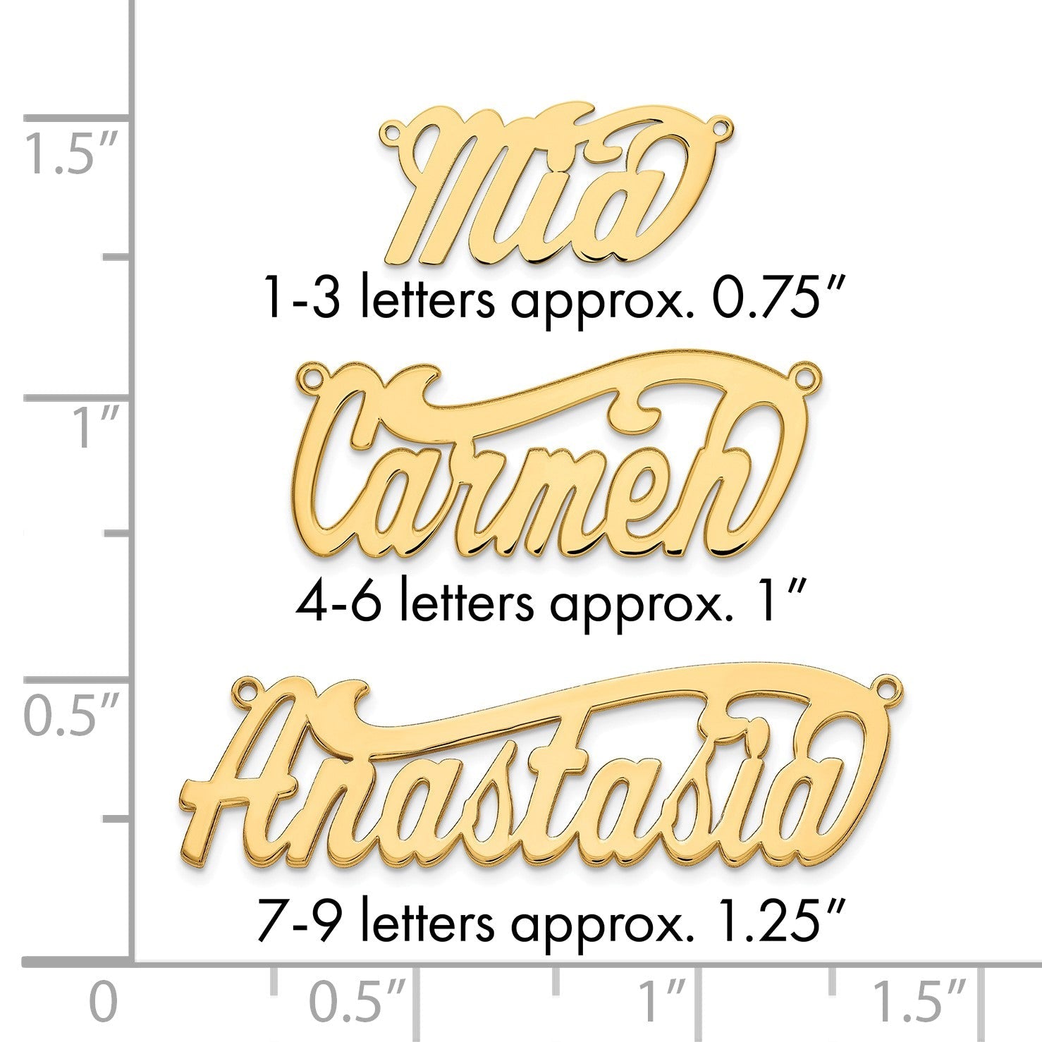 14K Gelbgold Poliert Name Platte