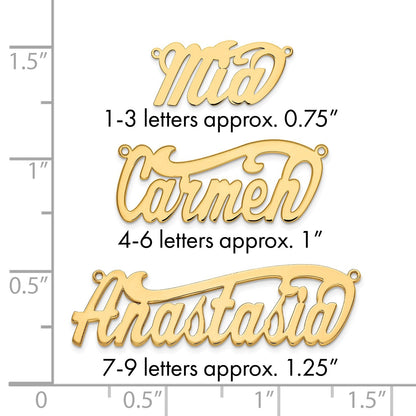 14K Gelbgold Poliert Name Platte