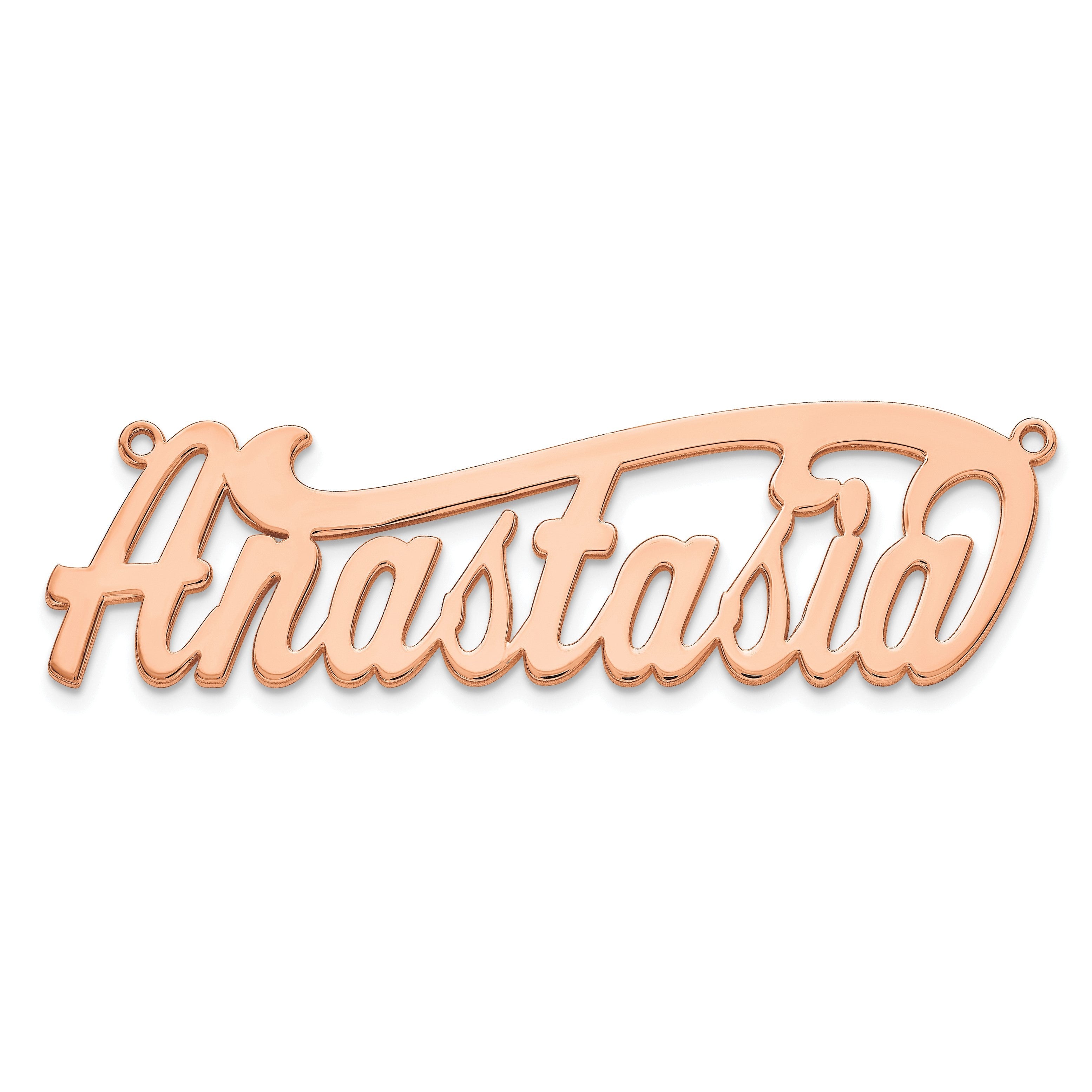 14K Roségold Poliert Name Platte