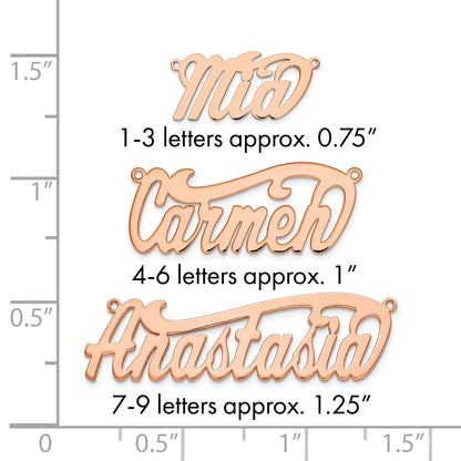 14K Roségold Poliert Name Platte