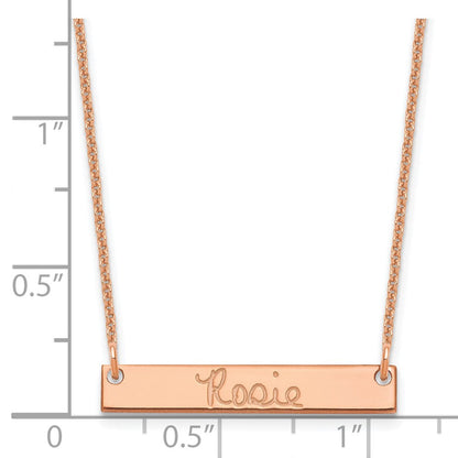 14K Roségold Klein Signature Stab Halskette