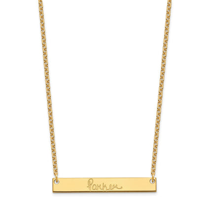 Vergoldet Sterlingsilber /gold Mittel Signature Stab Halskette