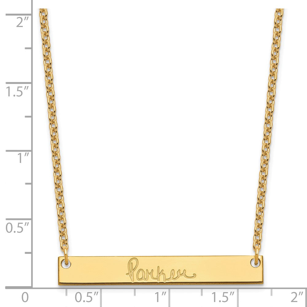 Vergoldet Sterlingsilber /gold Mittel Signature Stab Halskette