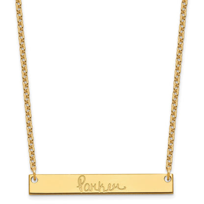 Vergoldet Sterlingsilber /gold Mittel Signature Stab Halskette
