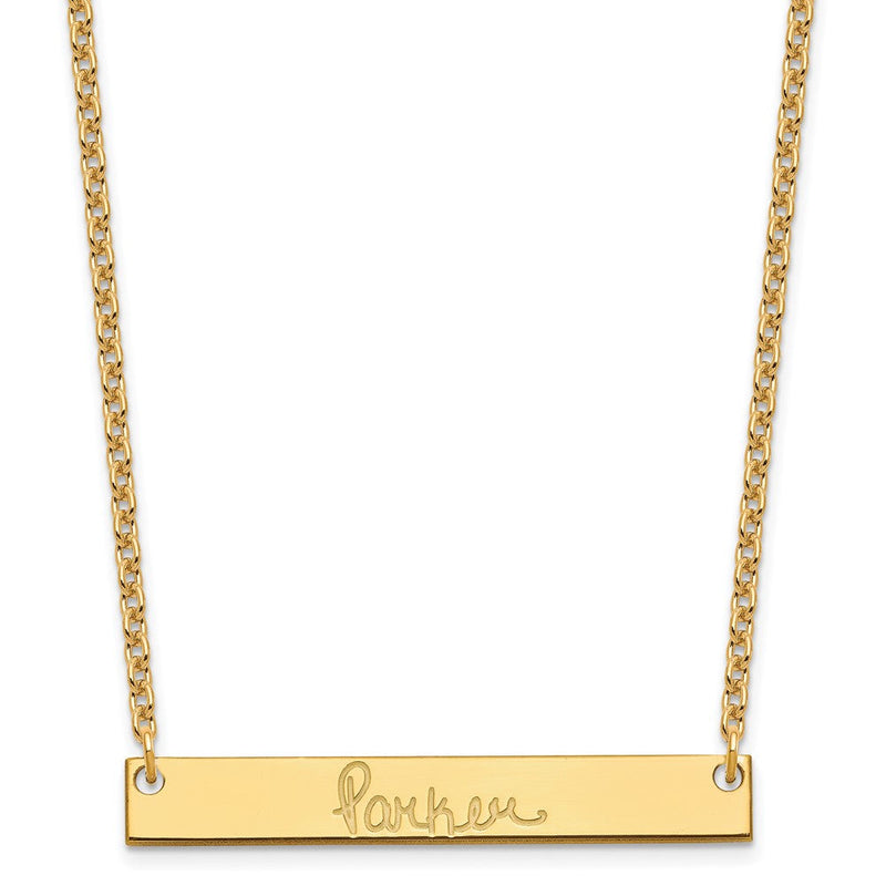 Vergoldet Sterlingsilber /gold Mittel Signature Stab Halskette