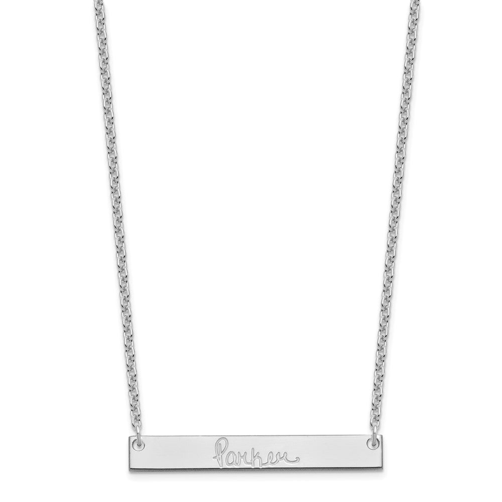 Sterlingsilber Silber/rhodiniert Mittel Signature Stab Halskette