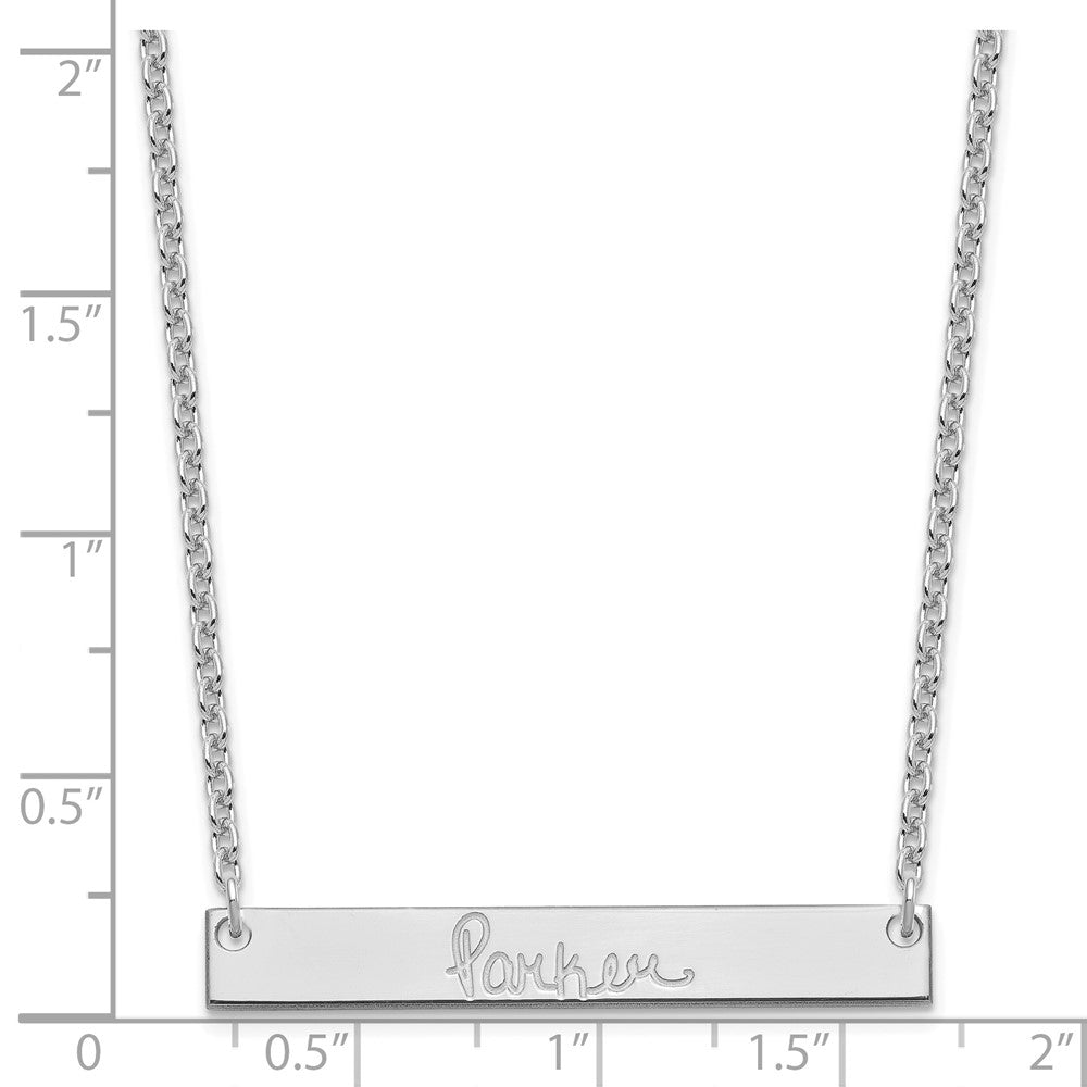 Sterlingsilber Silber/rhodiniert Mittel Signature Stab Halskette