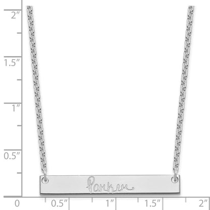 Sterlingsilber Silber/rhodiniert Mittel Signature Stab Halskette