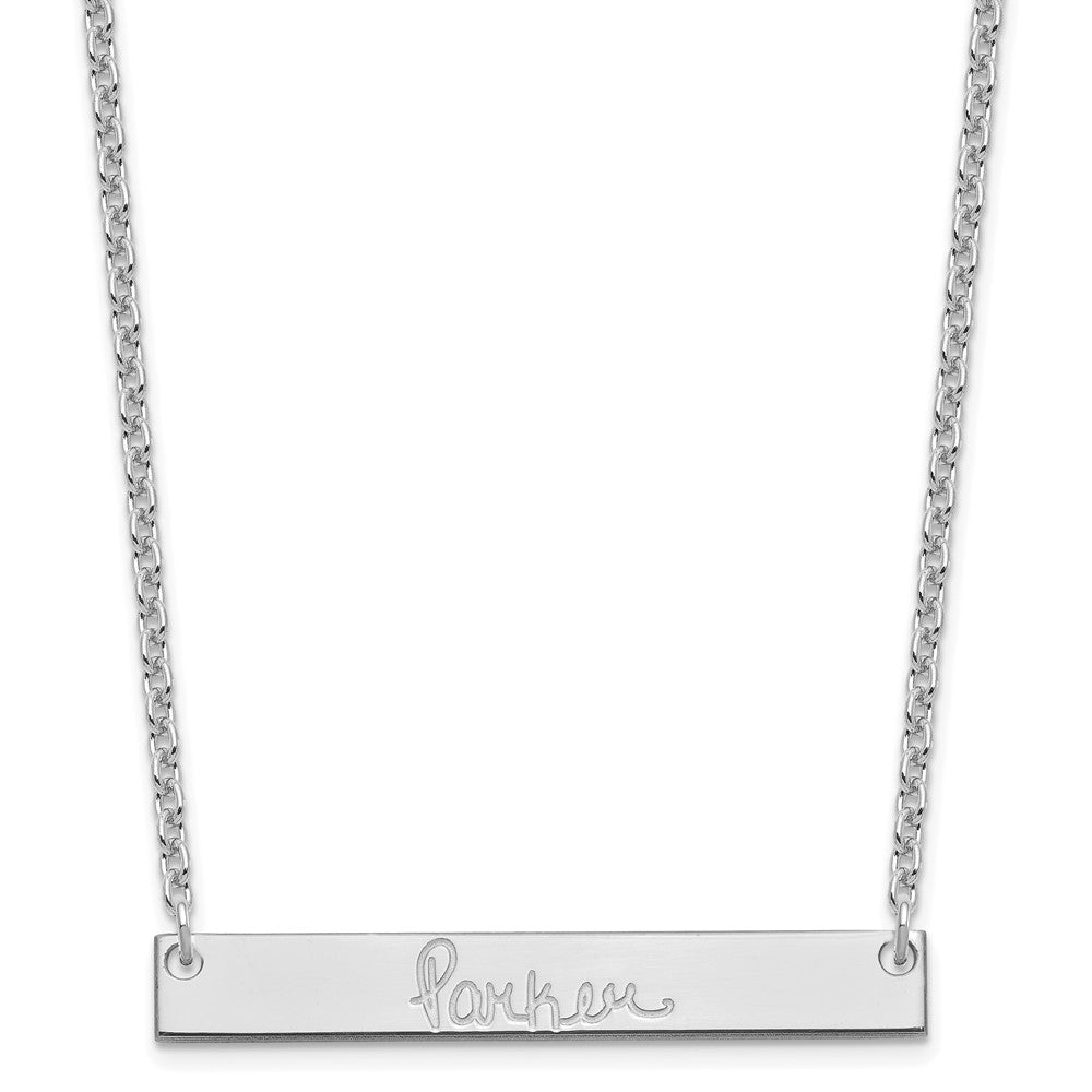 Sterlingsilber Silber/rhodiniert Mittel Signature Stab Halskette