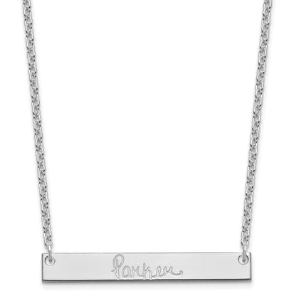 Sterlingsilber Silber/rhodiniert Mittel Signature Stab Halskette