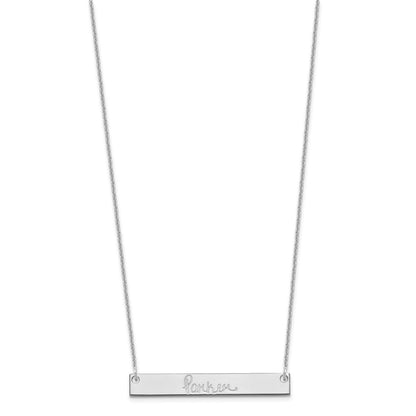 14K Weißgold Mittel Signature Stab Halskette