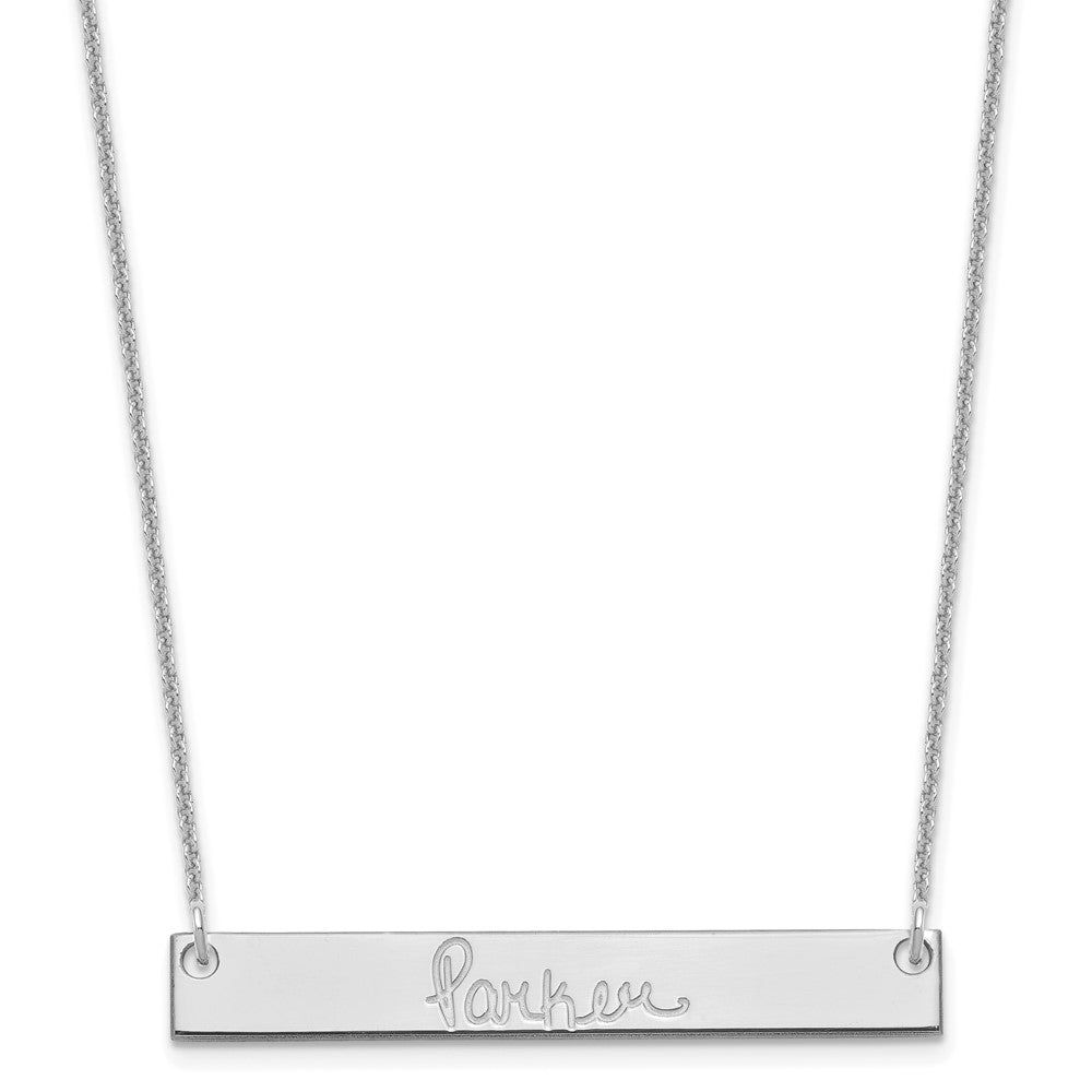 14K Weißgold Mittel Signature Stab Halskette