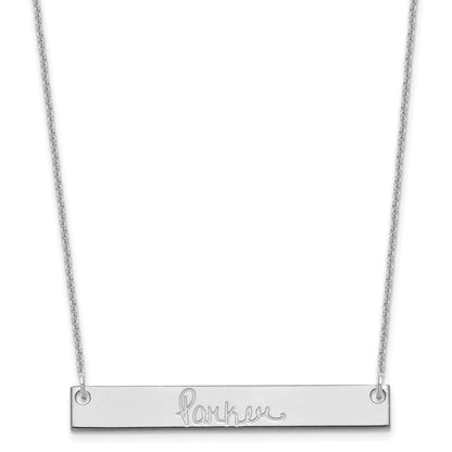 14K Weißgold Mittel Signature Stab Halskette