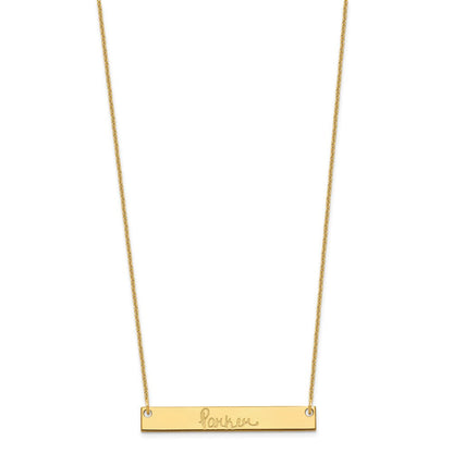 14K Gelbgold Mittel Signature Stab Halskette
