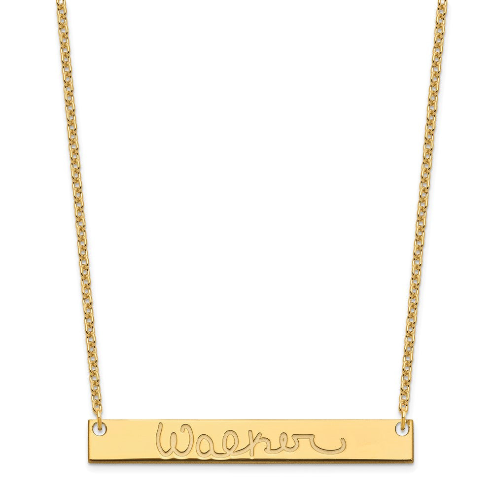 Vergoldet Sterlingsilber /gold Groß Signature Stab Halskette