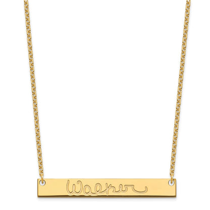 Vergoldet Sterlingsilber /gold Groß Signature Stab Halskette