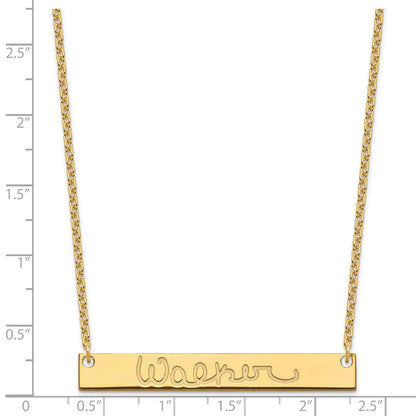 Vergoldet Sterlingsilber /gold Groß Signature Stab Halskette