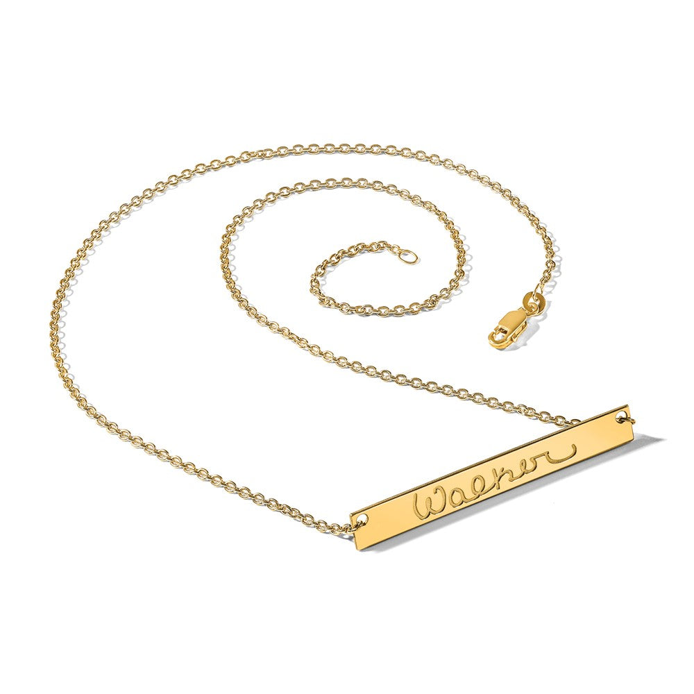 Vergoldet Sterlingsilber /gold Groß Signature Stab Halskette