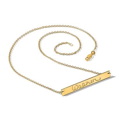 Vergoldet Sterlingsilber /gold Groß Signature Stab Halskette