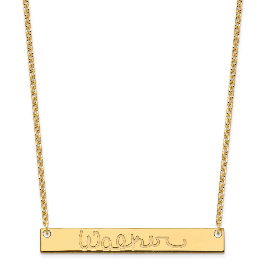 Vergoldet Sterlingsilber /gold Groß Signature Stab Halskette