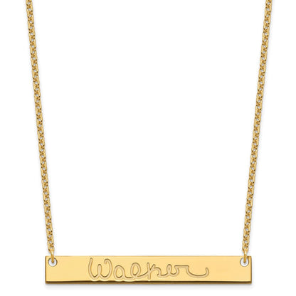 Vergoldet Sterlingsilber /gold Groß Signature Stab Halskette