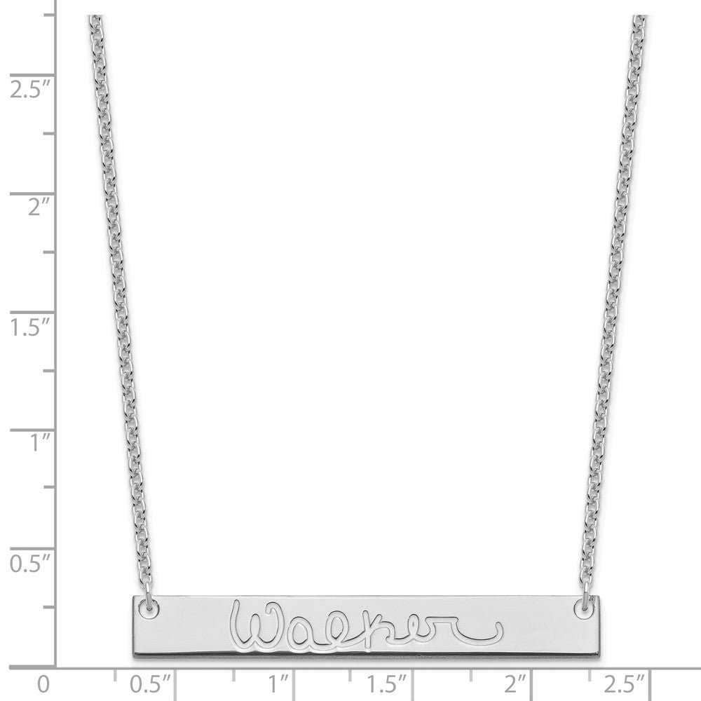 Sterlingsilber Silber/rhodiniert Groß Signature Stab Halskette