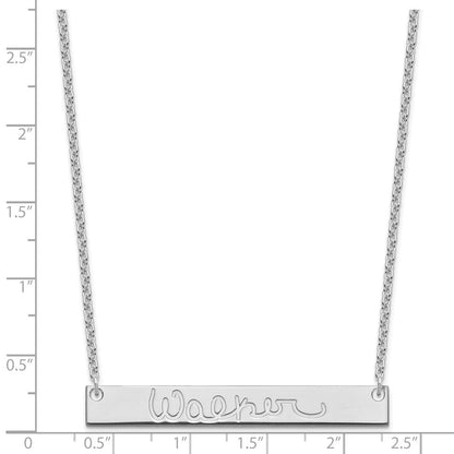 Sterlingsilber Silber/rhodiniert Groß Signature Stab Halskette