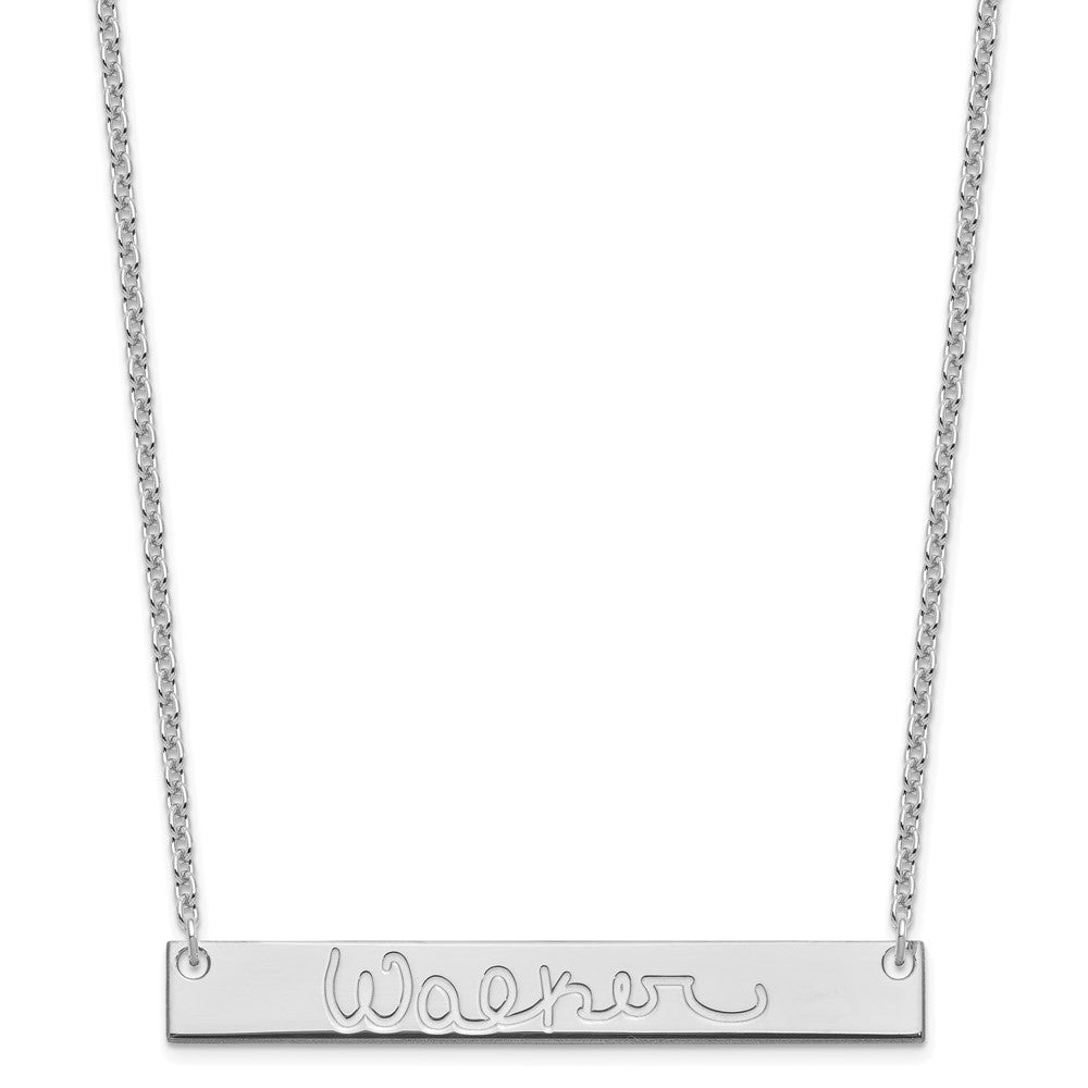 Sterlingsilber Silber/rhodiniert Groß Signature Stab Halskette