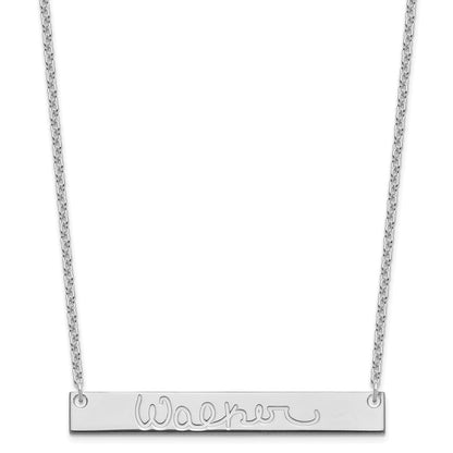 Sterlingsilber Silber/rhodiniert Groß Signature Stab Halskette