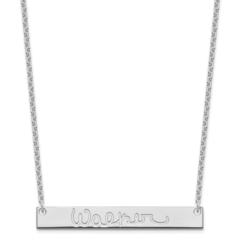 Sterlingsilber Silber/rhodiniert Groß Signature Stab Halskette