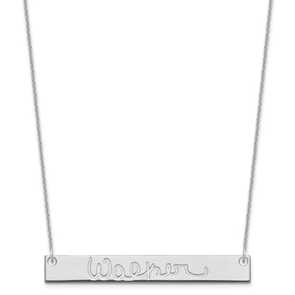 14K Weißgold Groß Signature Stab Halskette