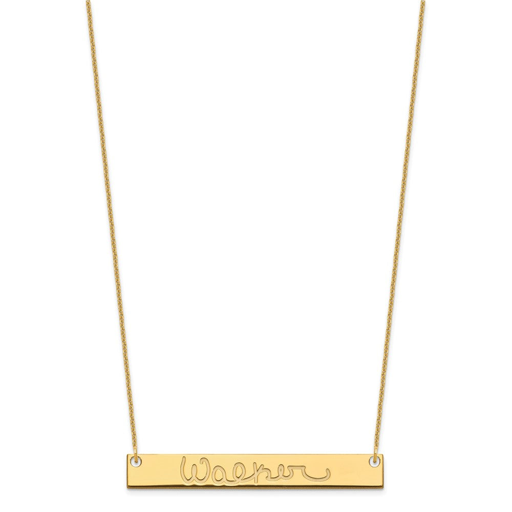 14K Gelbgold Groß Signature Stab Halskette