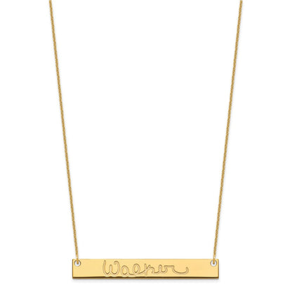 14K Gelbgold Groß Signature Stab Halskette