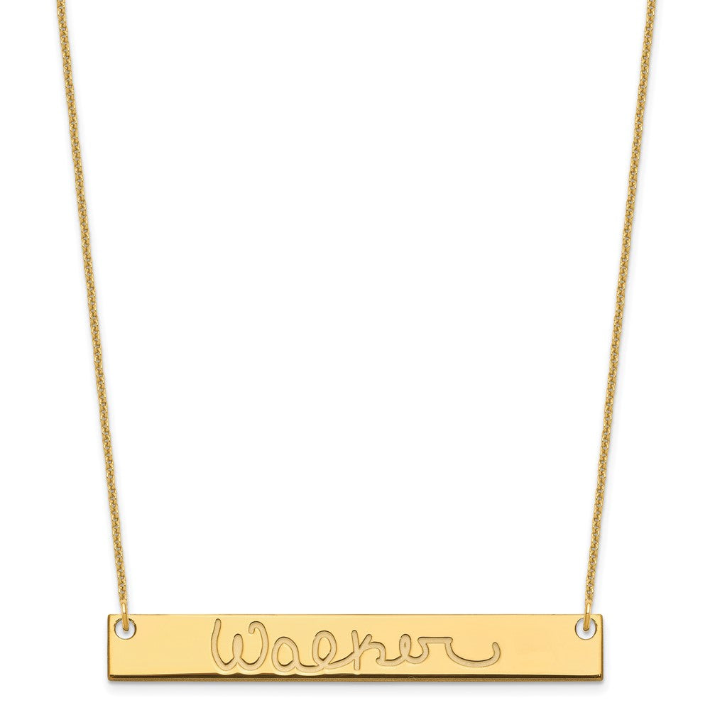 14K Gelbgold Groß Signature Stab Halskette
