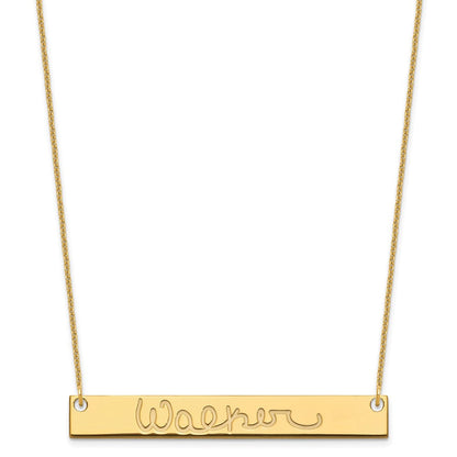 14K Gelbgold Groß Signature Stab Halskette