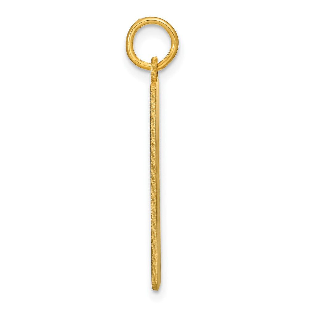 14K Gelbgold Arial Schwarz New Schriftart Stab Charm