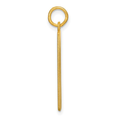 14K Gelbgold Arial Schwarz New Schriftart Stab Charm
